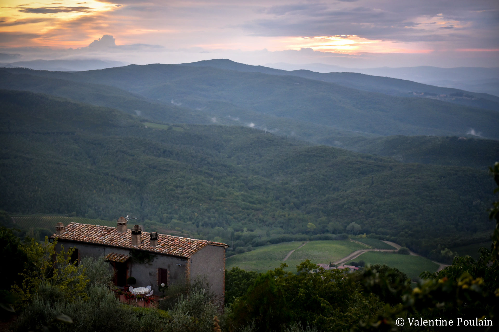 Toscane coucher soleil - Valentine Poulain