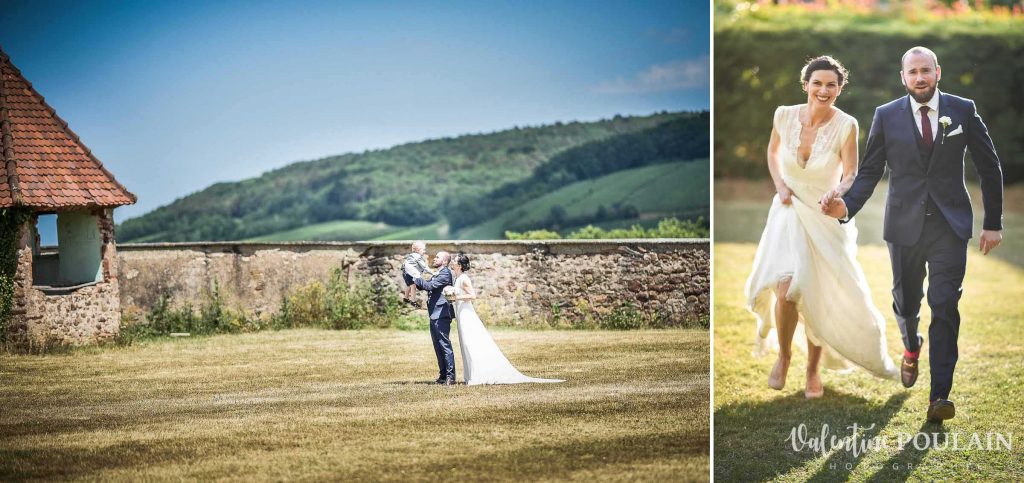 Mariage bohème vue vignoble