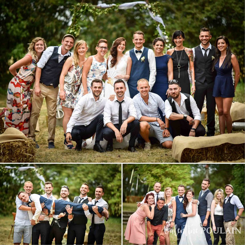 Mariage champêtre cérémonie laïque extérieure amis