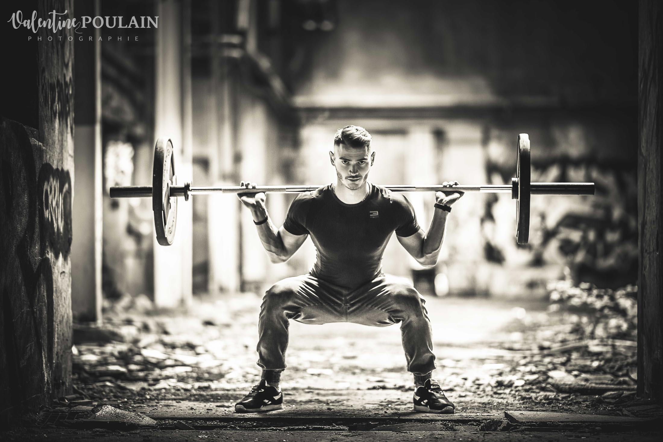 Shooting fitness musculation squat - Valentine Poulain