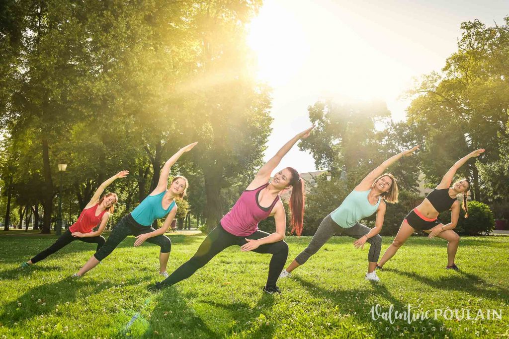 Shooting coaching fitness girls salutations soleil