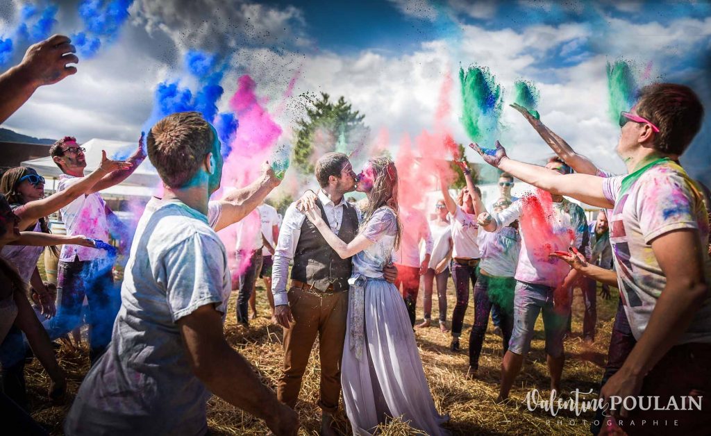 Shooting Trash the dress Holi couleurs