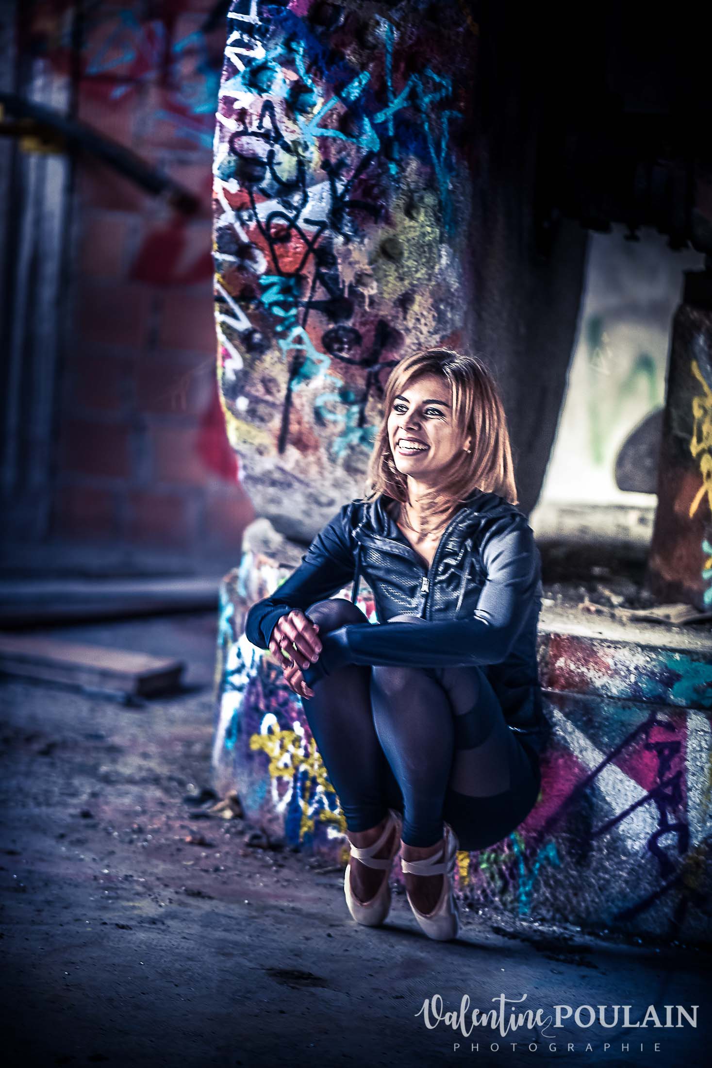 Shooting danseuse classique Justine rire