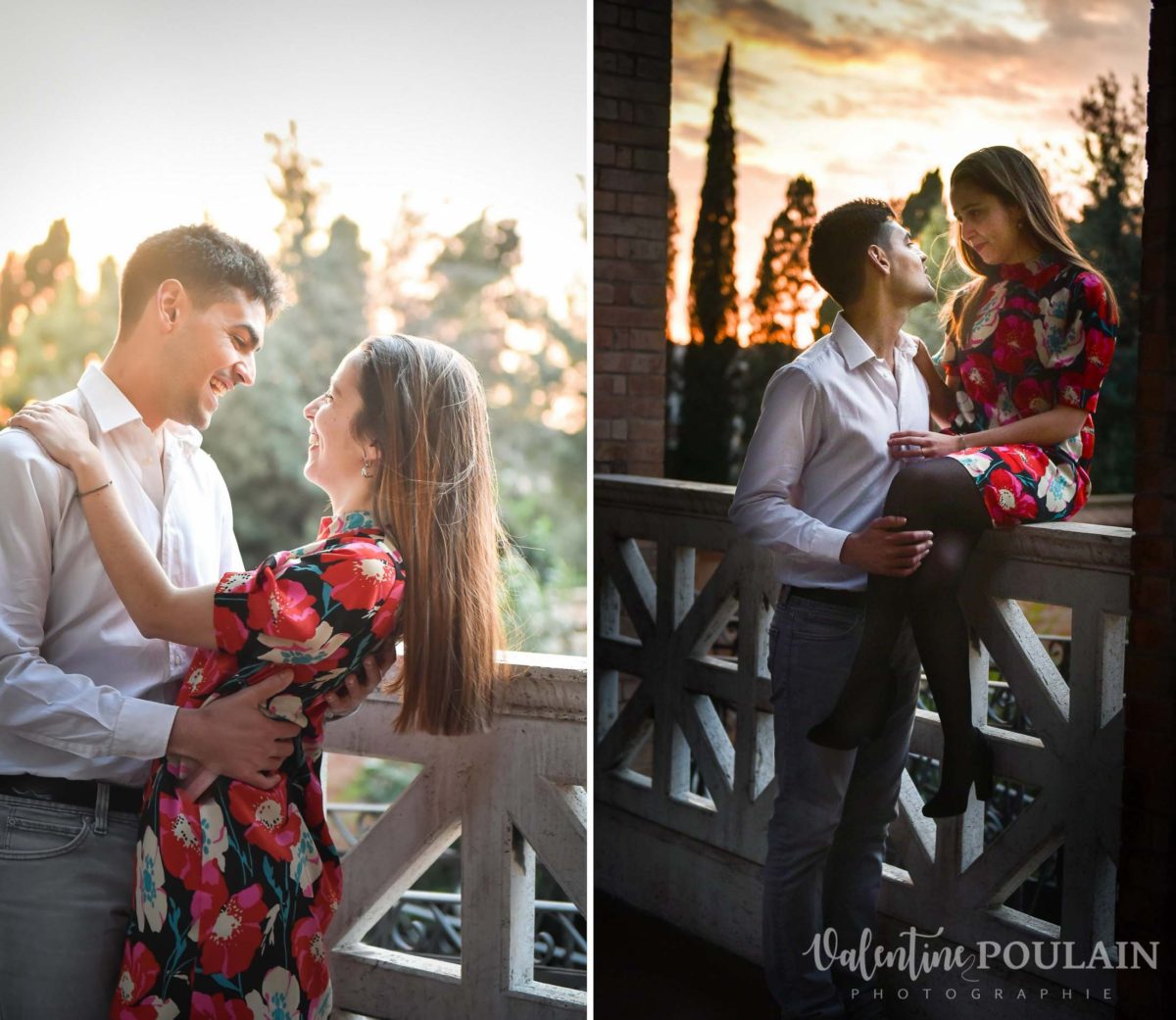 Shooting couple demande mariage Rome balcon