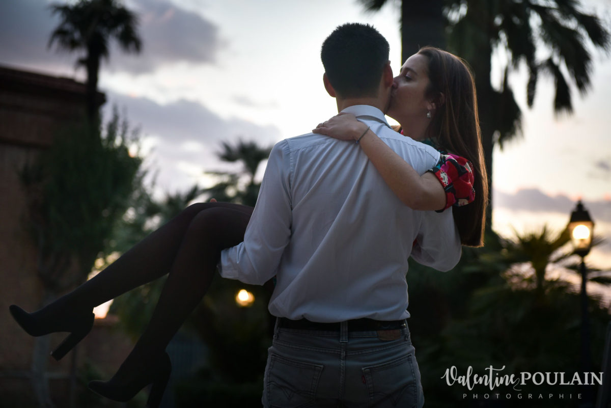 Shooting couple demande mariage Rome coucher soleil