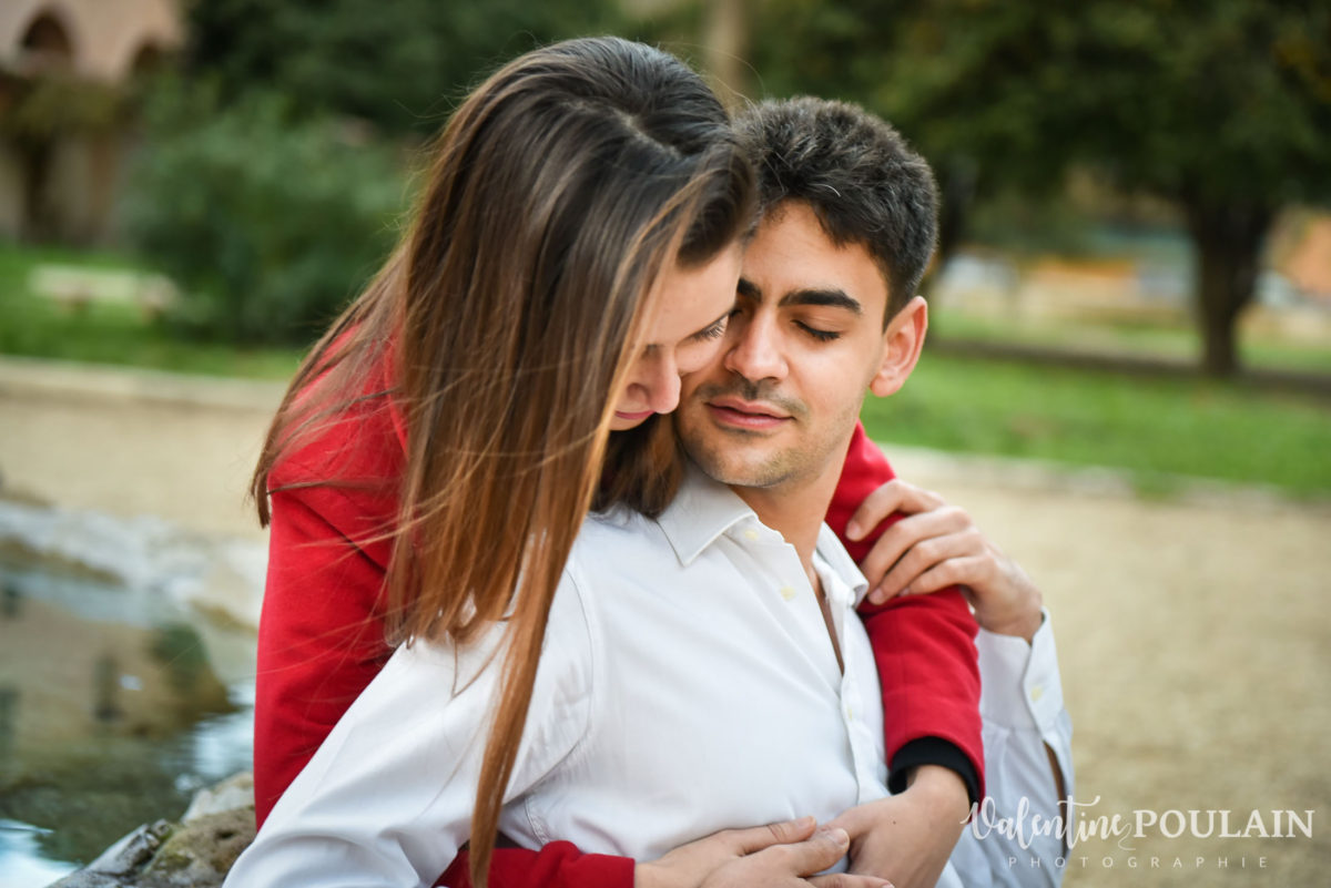 Shooting couple demande mariage Rome fontaine