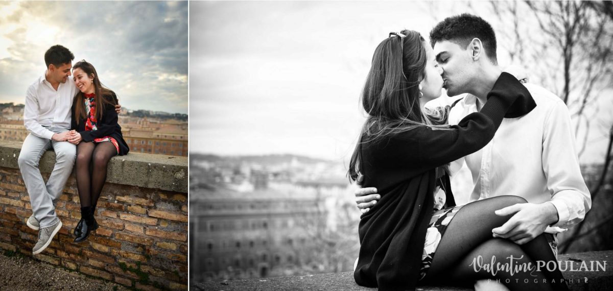Shooting couple demande mariage Rome muret