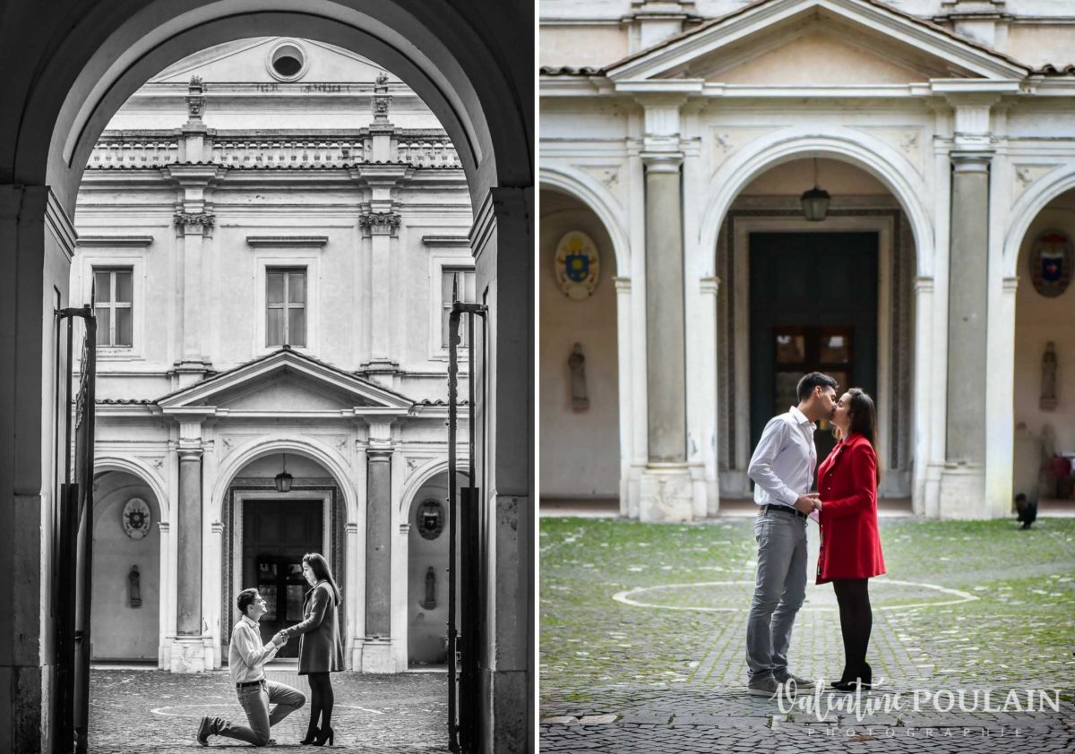 Shooting couple demande mariage Rome propose