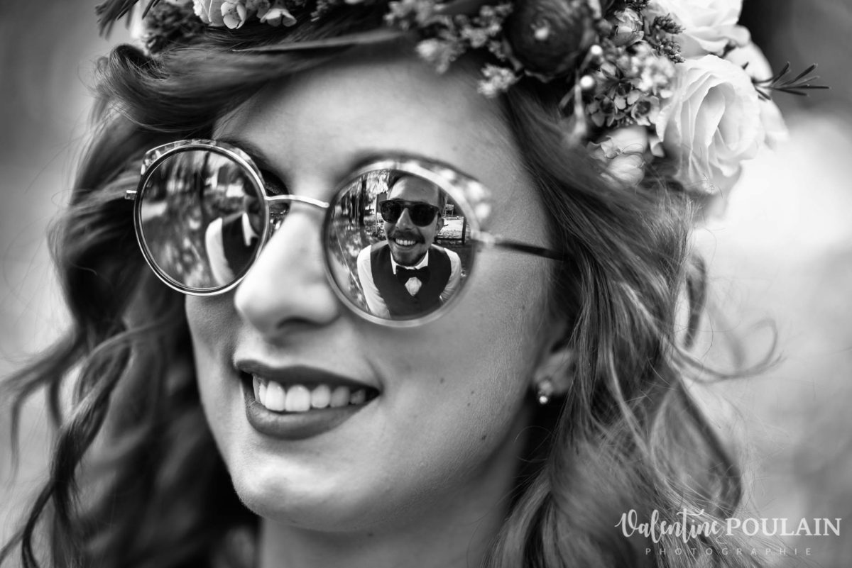 Mariage hippie funky - Valentine Poulain lunettes de soleil