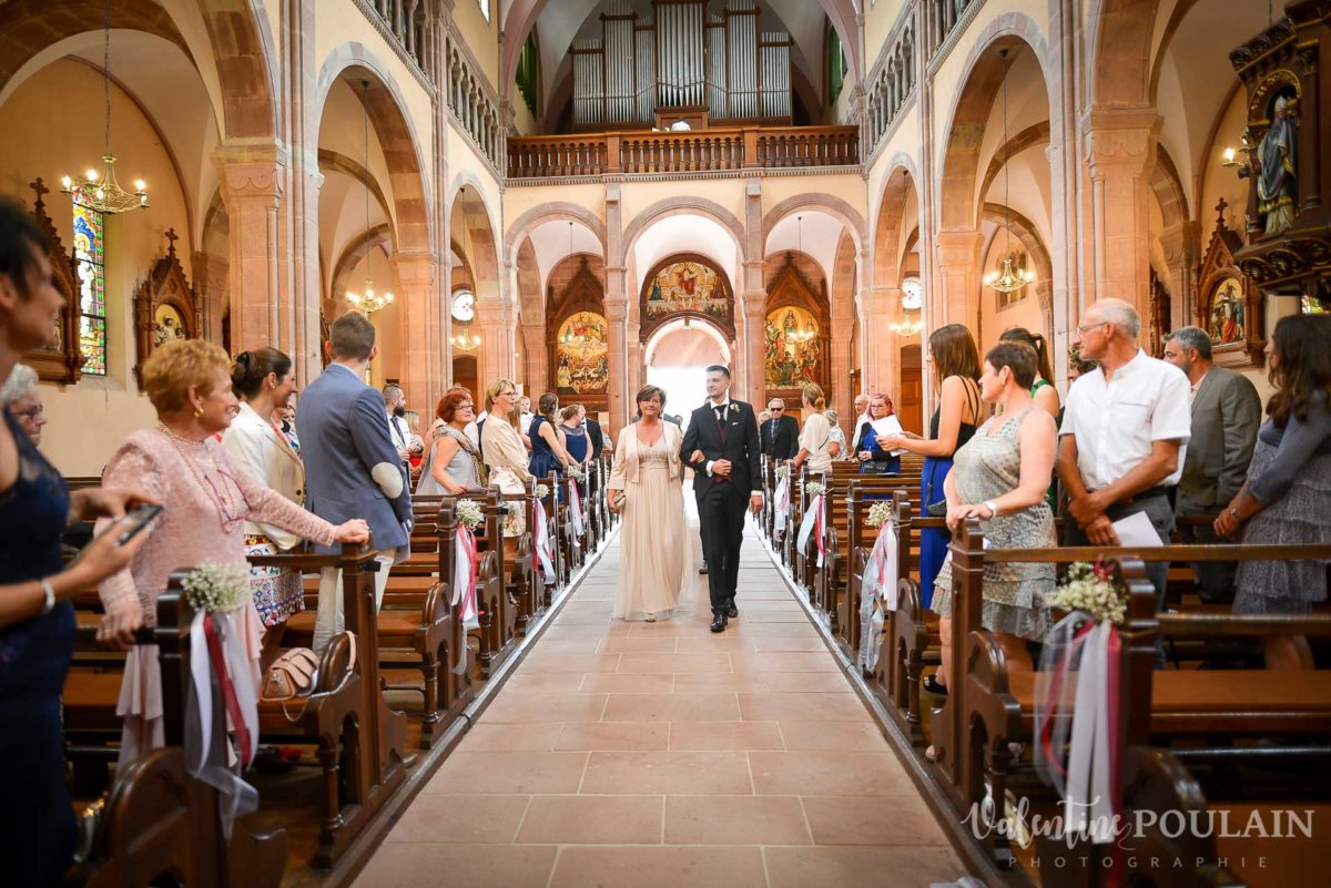 Mariage rock moto Gueberschwihr - Valentine Poulain église