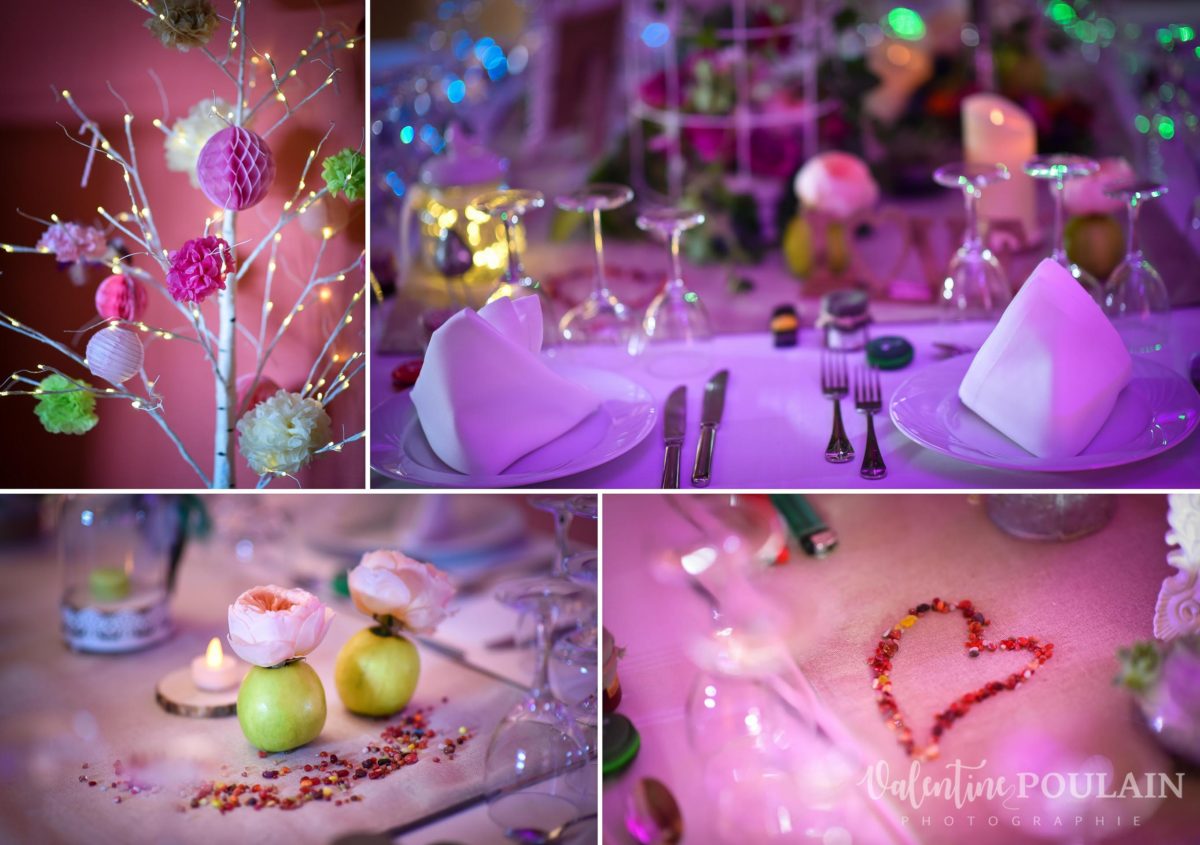 Mariage joyeux vert rose décoration - Valentine Poulain