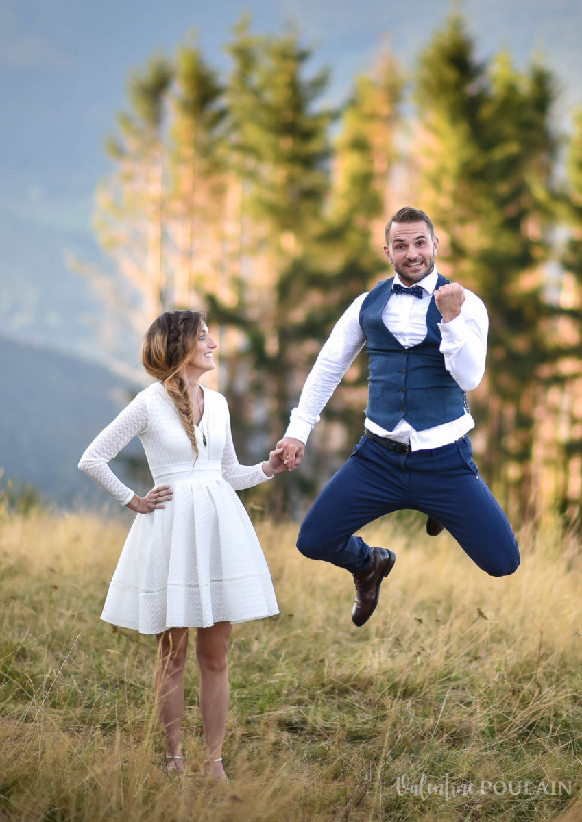 Mariage intimiste montagne - Valentine Poulain saut