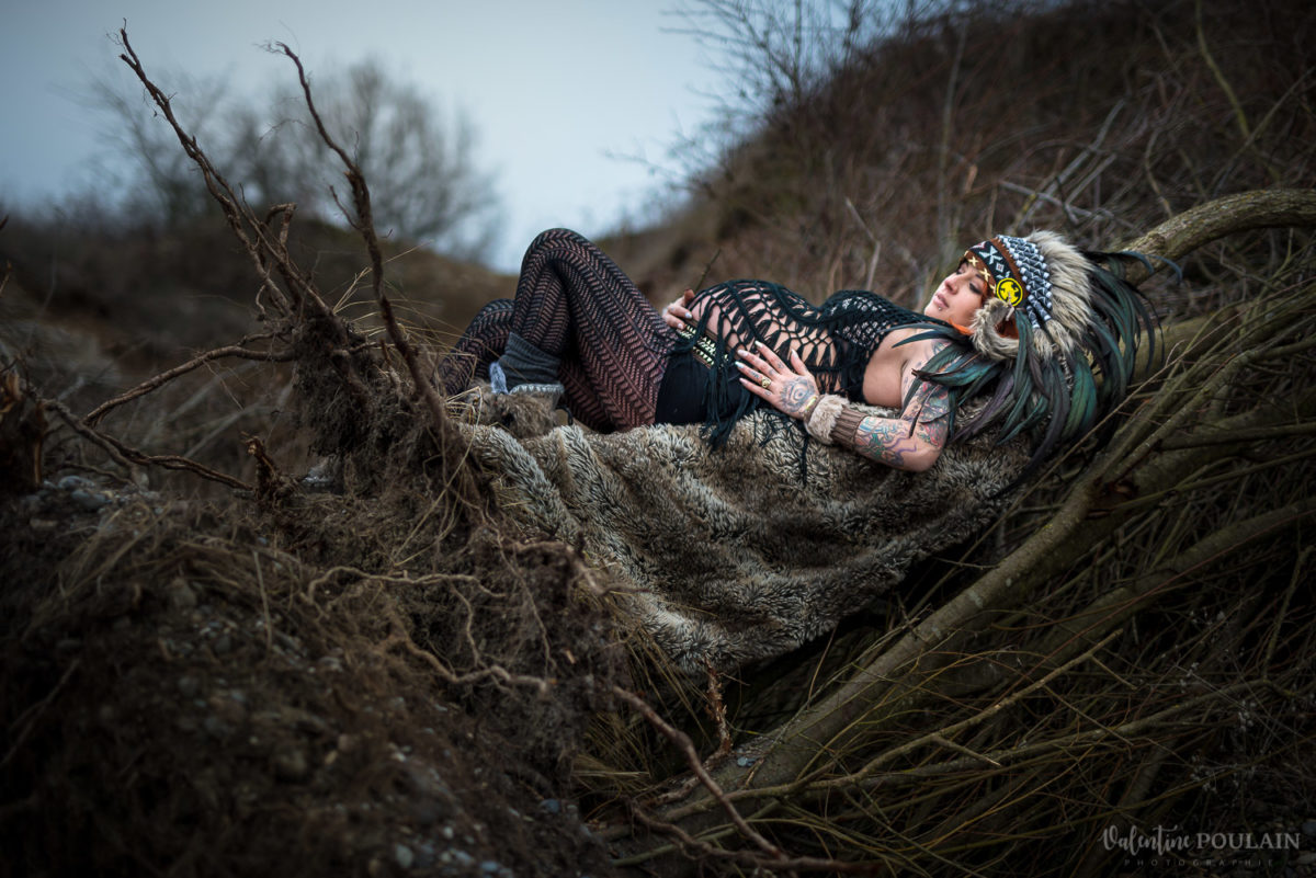 Shooting grossesse arbre burningman