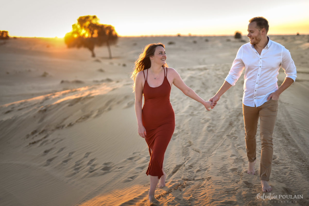 Demande en mariage Désert Dubaï - Valentine Poulain regards