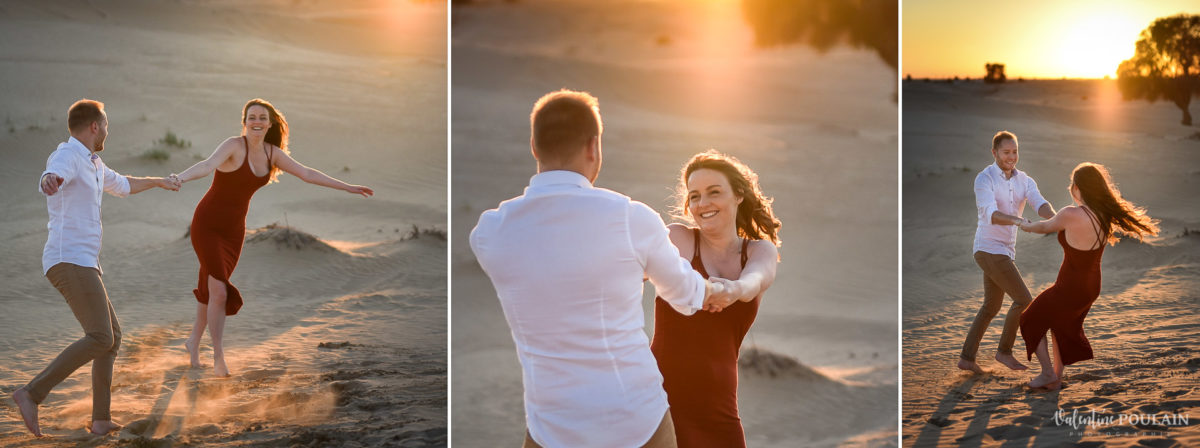 Demande en mariage désert-Dubaï Valentine Poulain tournent