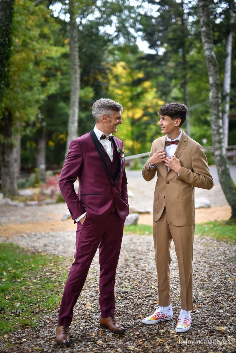 Mariage rock automne Domaine du Hirtz - Valentine Poulain père fils