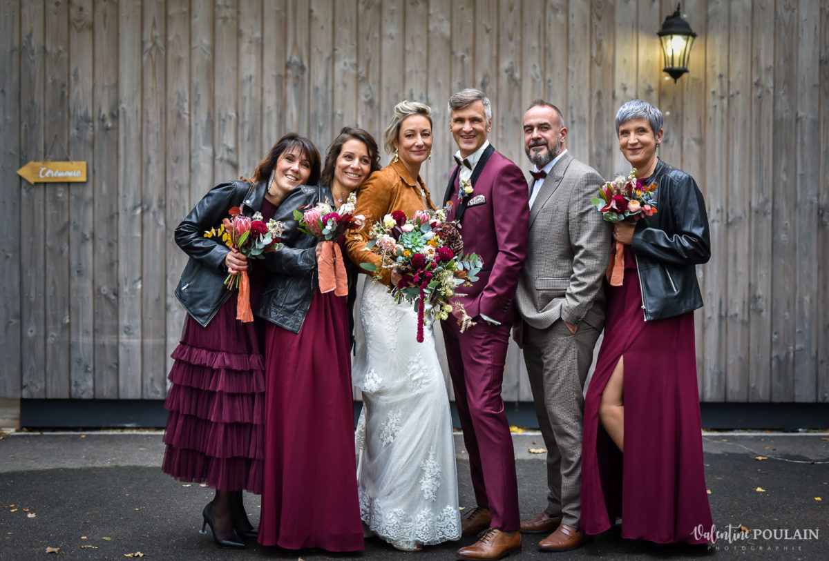 Mariage rock automne Domaine du Hirtz - Valentine Poulain témoins