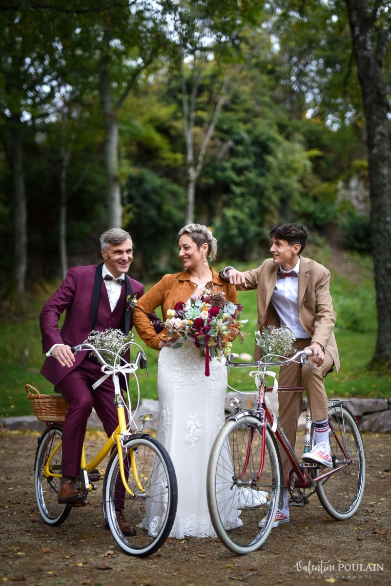 Mariage rock automne Domaine du Hirtz - Valentine Poulain vélos